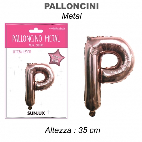 Palloncino rose gold metal 35cm lettera P