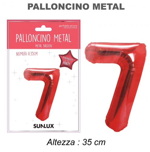 Palloncino rosso metal 35cm n.7