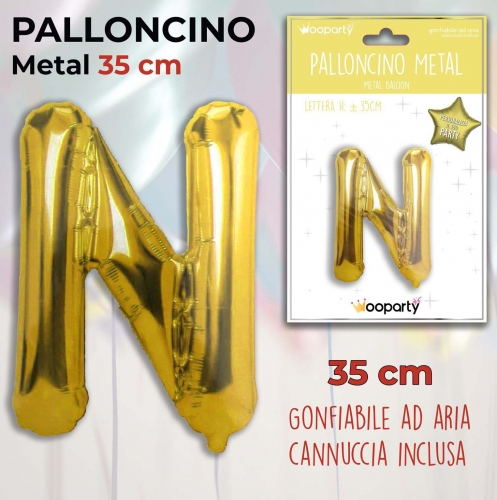 Palloncino oro metal 35cm lettera N
