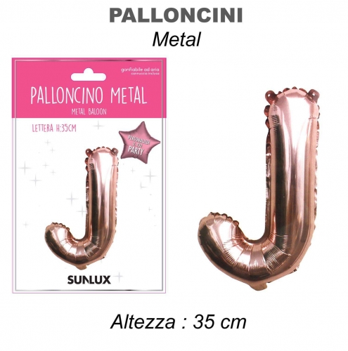 Palloncino rose gold metal 35cm lettera J
