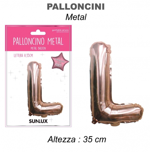 Palloncino rose gold metal 35cm lettera L