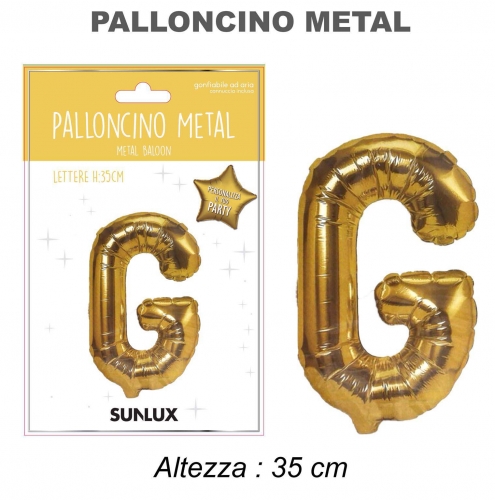 Palloncino oro metal 35cm lettera G