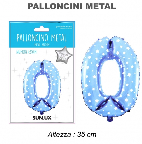 Palloncino celeste metal 35cm n.0
