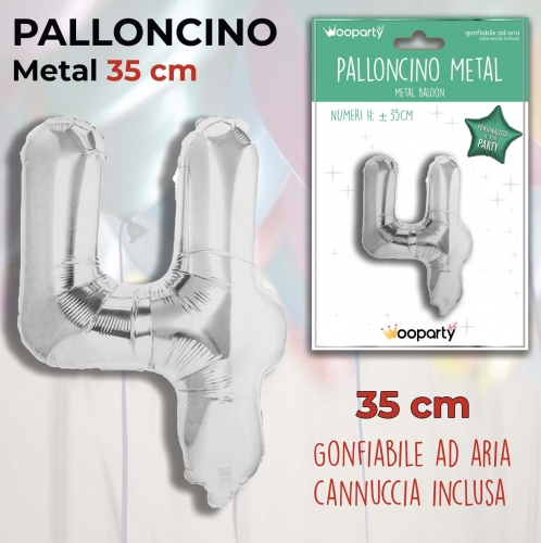 Palloncino argento metal 35cm n.4