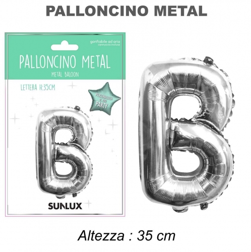 Palloncino argentometal 35cm lettera B