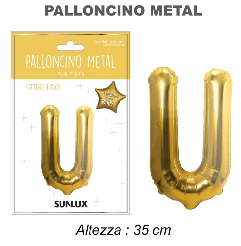 Palloncino oro metal 35cm lettera U