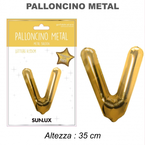 Palloncino oro metal 35cm lettera V