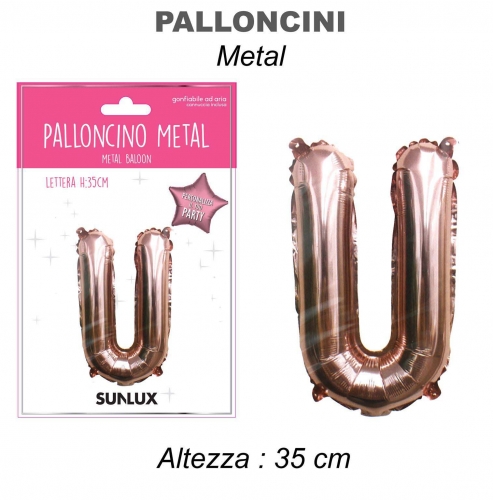 Palloncino rose gold metal 35cm lettera U
