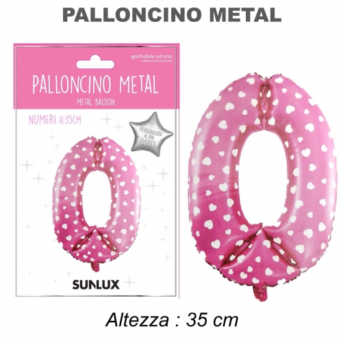 Palloncino rosa metal 35cm n.0