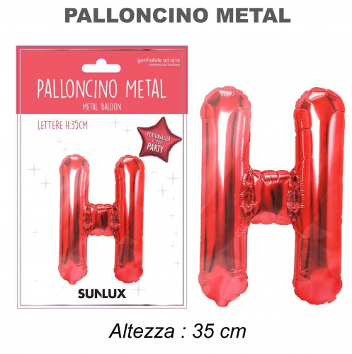 Palloncino rosso metal 35cm lettera H