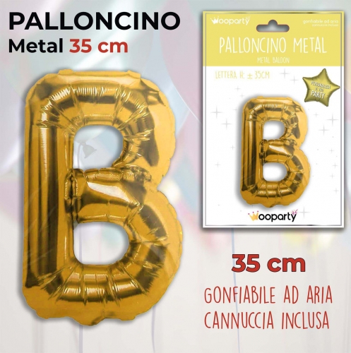 Palloncino oro metal 35cm lettera B