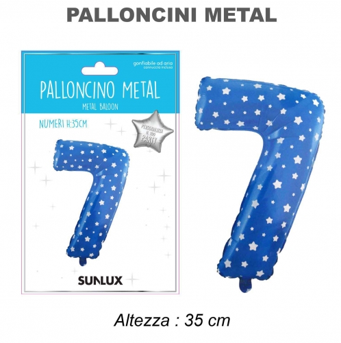 Palloncino celeste metal 35cm n.7