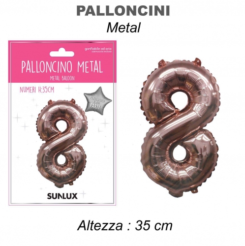 Palloncino rose gold metal 35cm n.8