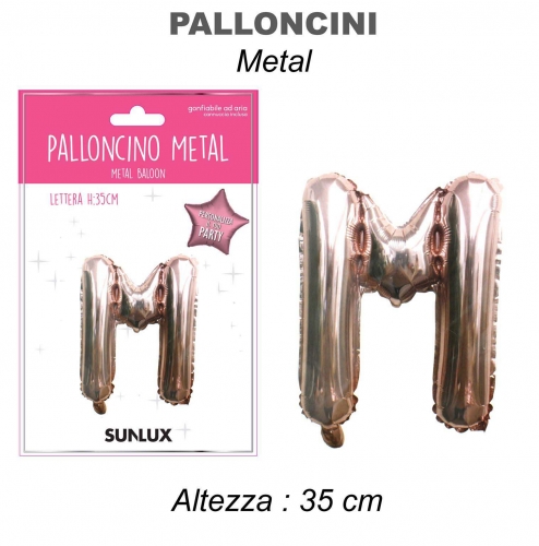 Palloncino rose gold metal 35cm lettera M