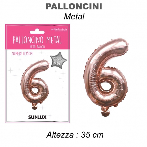 Palloncino rose gold metal 35cm n.6