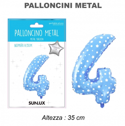 Palloncino celeste metal 35cm n.4