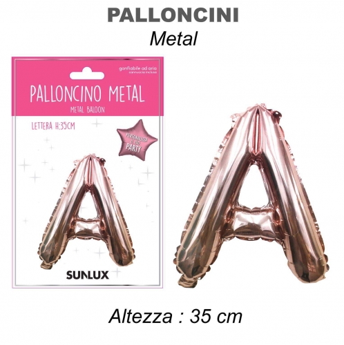 Palloncino rose gold metal 35cm lettera A