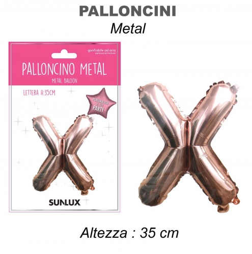 Palloncino rose gold metal 35cm lettera X