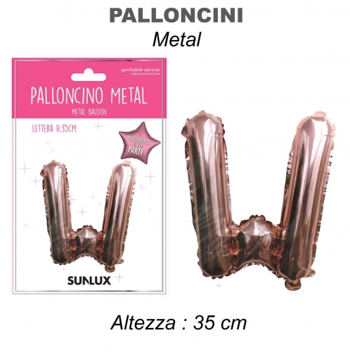 Palloncino rose gold metal 35cm lettera W