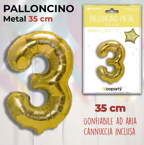 Palloncino oro metal 35cm n.3