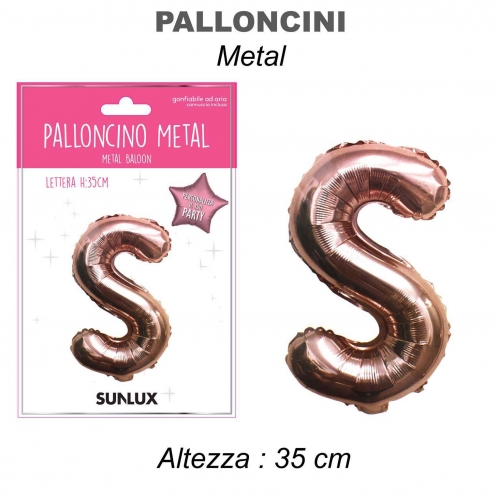 Palloncino rose gold metal 35cm lettera S