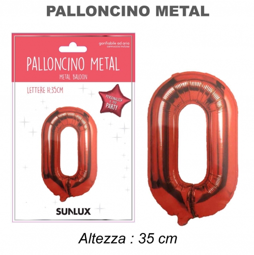 Palloncino rosso metal 35cm lettera O