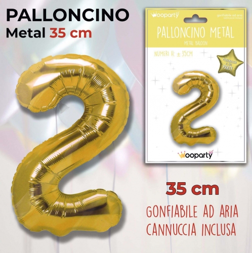 Palloncino oro metal 35cm n.2