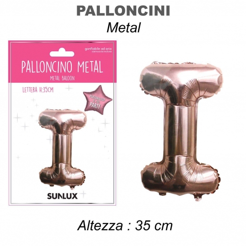 Palloncino rose gold metal 35cm lettera I