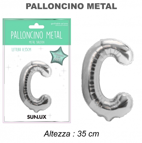 Palloncino argento metal 35cm lettera C