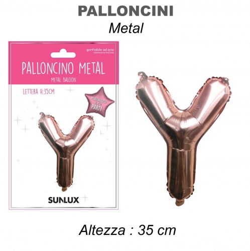 Palloncino rose gold metal 35cm lettera Y