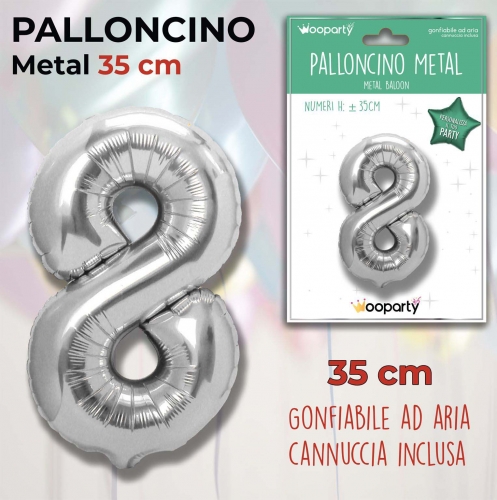 Palloncino argento metal 35cm n.8