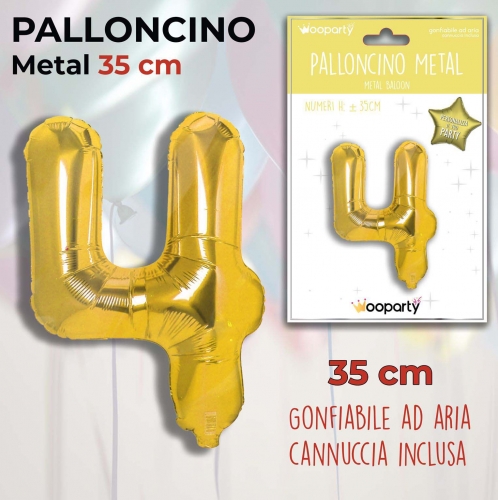 Palloncino oro metal 35cm n.4
