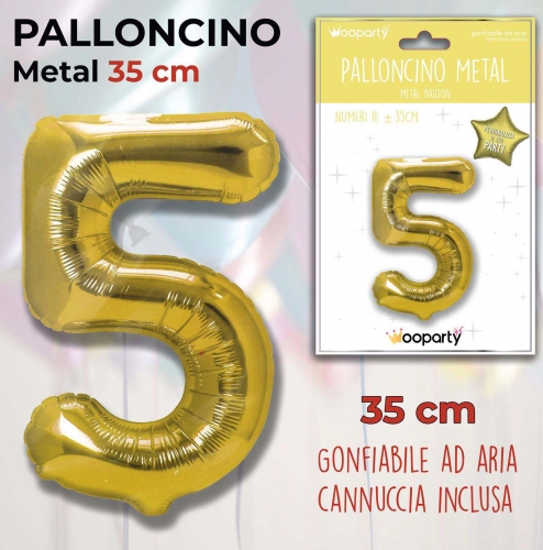 Palloncino oro metal 35cm n.5