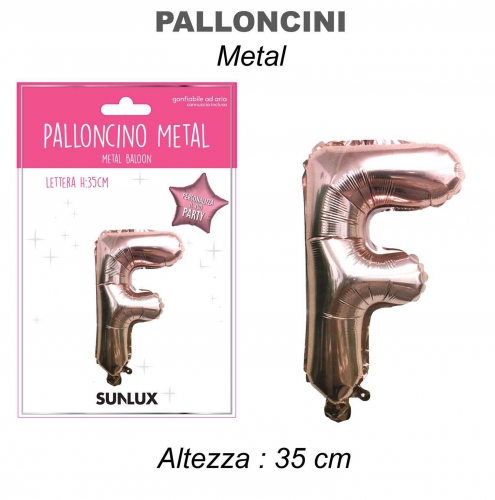 Palloncino rose gold metal 35cm lettera F