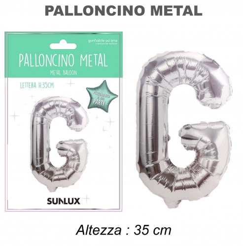 Palloncino argento metal 35cm lettera G