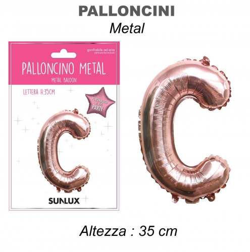Palloncino rose gold metal 35cm lettera C