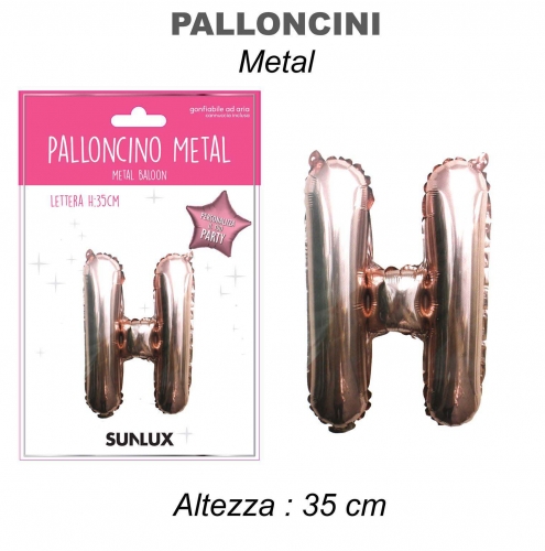 Palloncino rose gold metal 35cm lettera H