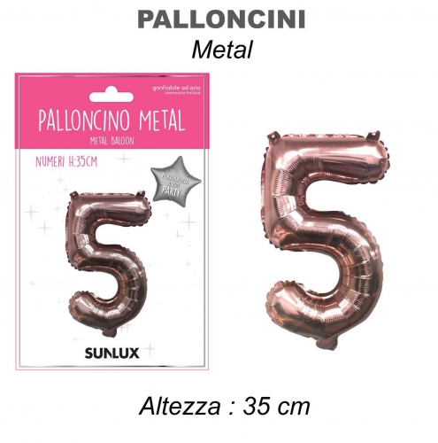 Palloncino rose gold metal 35cm n.5