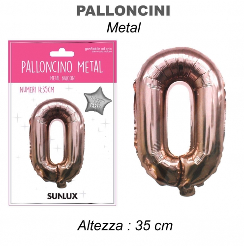 Palloncino rose gold metal 35cm n.0