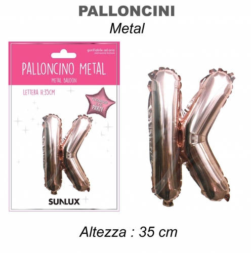 Palloncino rose gold metal 35cm lettera K