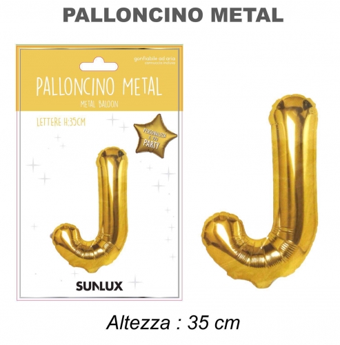 Palloncino oro metal 35cm lettera J