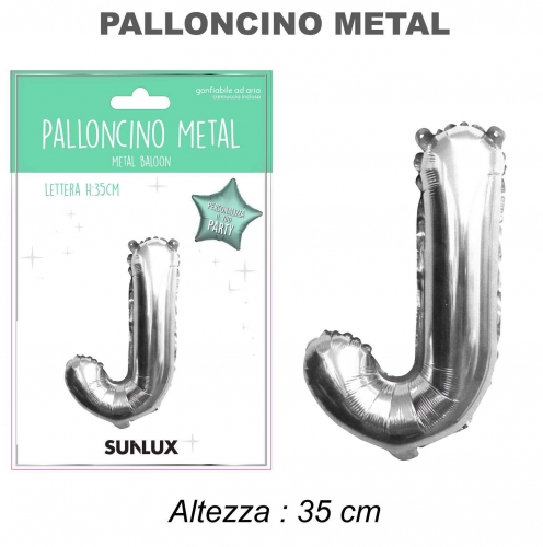 Palloncino argento metal 35cm lettera J