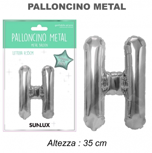 Palloncino argento metal 35cm lettera H