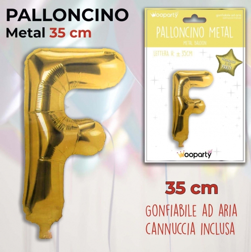 Palloncino oro metal 35cm lettera F