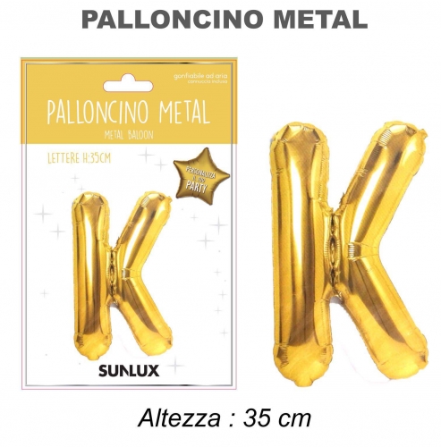 Palloncino oro metal 35cm lettera K