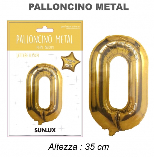 Palloncino oro metal 35cm lettera O