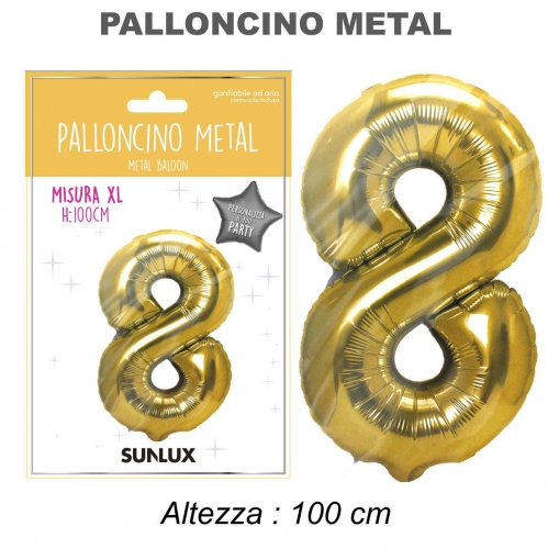 Palloncino oro metal 100cm n.8