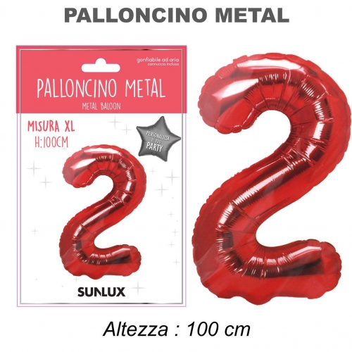 Palloncino rosso metal 100cm n.2