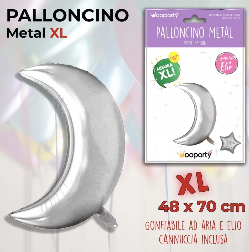 Palloncino mylar luna argento  48x70cm
