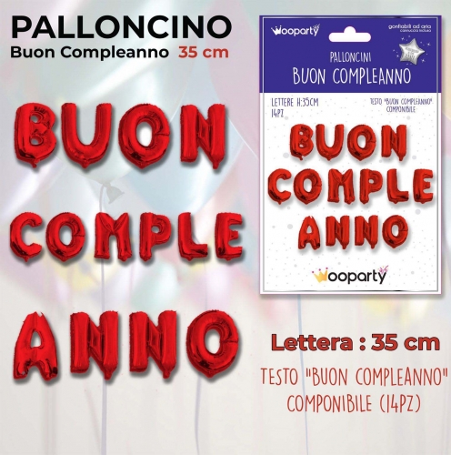 Palloncino buon compleanno rosso 35cm